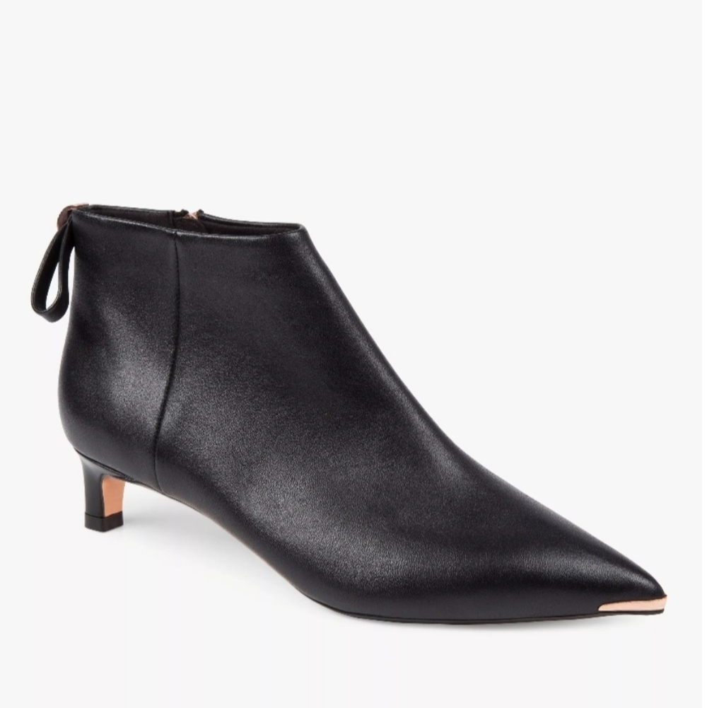 Ted Baker Black Ankle Boots with Gold Accents
